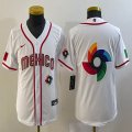 Youth 2023 World Cup Mexico blank white majestic baseball jerseys 07