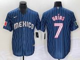 2023 World Cup Mexico #7 Julio Urias blue majestic baseball jerseys 94