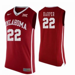 Custom Oklahoma Sooners #22 Daniel Harper College Basketball Jersey - red