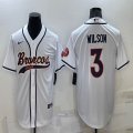 Nike Denver Broncos #3 Russell Wilson white baseball jerseys Joint name-BD