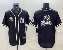 Nike New York Yankees blank black majestic baseball Jersey Joint name big logo 04