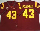 USC Trojans #43 Troy Polamalu red Nike ncaa football Jersey - Cardinal