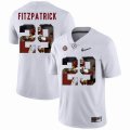 Custom Alabama Crimson Tide #29 Minkah Fitzpatrick white fashion college football jersey