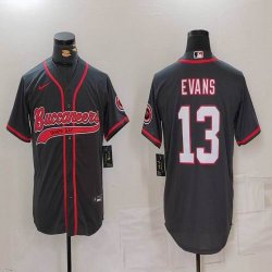 Nike Buccaneers #13 Mike Evans black baseball jersey Joint name-BD 01