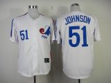 MLB Montreal Expos 51 JOHNSON White Jerseys