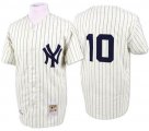 New York Yankees #10 Beige throwback mlb baseball jersey