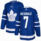 Custom adidas Toronto Maple Leafs #7 Lanny McDonald blue hockey jersey