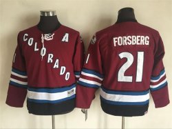 Colorado Avalanche #21 Peter Forsberg Red Youth Throwback Stitched NHL Jersey