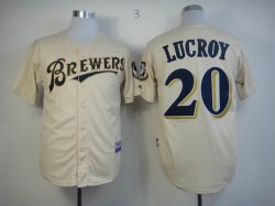 Milwaukee Brewers Jonathan Lucroy #20 beige MLB Jerseys