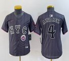 Youth Nike New York Mets #4 Yordan Alvarez gray majestic majestic baseball jerseys city version 03