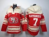 San Francisco 49ers #7 Colin Kaepernick red beige nfl Hooded Sweatshirt