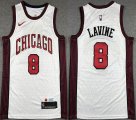 Nike NBA Chicago Bulls #8 Zach Lavine White NBA Basketball Jersey City version-LC