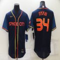 Nike Houston Astros #34 Nolan Ryan dark blue Flexbase Authentic Collection Jersey city version