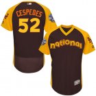 New York Mets #52 Yoenis Cespedes brown yellow Flexbase Authentic Collection Jerseys