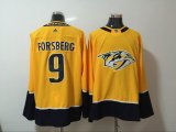 Adidas Nashville Predators #9 Filip Forsberg yellow hockey jersey