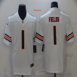 Nike BChicago Bears #1 Justin Fields white Youth Color Rush Limited Jersey