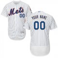 Custom New York Mets white blue stripe Flexbase Authentic Collection Jersey(2)