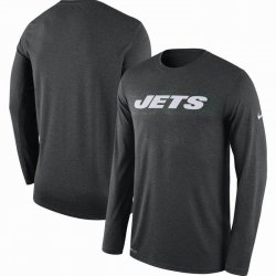 Men\'s New York Jets Nike Heathered Charcoal Sideline Seismic Legend Long Sleeve T-Shirt