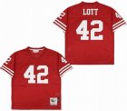 San Francisco 49ers 42 Ronnie Lott Throwback Red NFL jersey