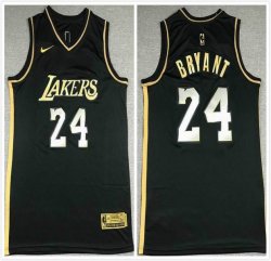 Nike Los Angeless Lakers #24 Kobe Bryant black gold basketball Jersey-XD