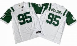 New York Jets 95# Quinnen Williams Nike White Classic Alternate Vapor F.U.S.E. Limited Jersey-HY