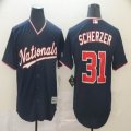 washington nationals 31 Max Scherzer blue majestic mlb jersey