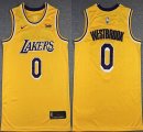 Nike NBA Los Angeles Lakers #0 Russell Westbrook yellow nba basketball Jersey-XD