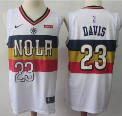 Nike New Orleans Pelicans #23 Anthony Davis white basketball jersey-S8