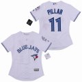 Women Toronto Blue Jays #11 Kevin Pillar white majestic baseball jersey