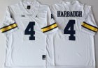 Jordan Brand Michigan Wolverines Jim Harbaugh 4 white College Football Elite Jersey-PNS