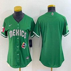 Women 2023 World Cup Mexico blank green majestic baseball jerseys (32