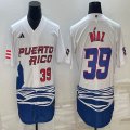 Puerto Rico Baseball #39 Edwin Diaz white 2023 World Baseball Classic Replica Player Jersey 03