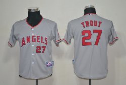 MLB Youth Jerseys Los Angeles Angels 27 Mike Trout Grey