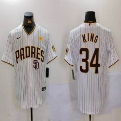 Nike San Diego Padres #34 King white majestic baseball jerseys 03