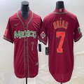 2023 World Cup Mexico #7 Julio Urias red majestic baseball jerseys 107