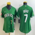 Youth 2023 World Cup Mexico #7 Julio Urias green majestic baseball jerseys