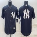 Nike New York Yankees blank black majestic baseball Jerseys-BD