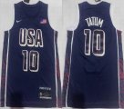 United States Team #10 Jayson Tatum Nike Dark blue Swingman Player Jersey-XD