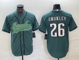 Nike Philadelphia Eagles #26 Saquon Barkley green baseball jerseys Joint name-BD 03