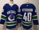 Women Adidas Vancouver Canucks #40 Elias Pettersson blue hockey jersey