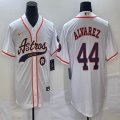 Nike Houston Astros #44 Yordan Alvarez white majestic baseball jerseys Joint name -BD