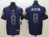 Baltimore Ravens #8 Lamar Jackson Purple drift Color Rush Limited Jersey-BD