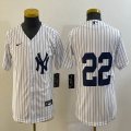 Women Nike New York Yankees #22 White majestic baseball Jersey-BD