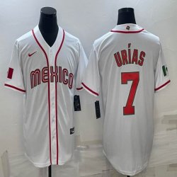 2023 World Cup Mexico #7 Julio Urias white majestic baseball jerseys 26