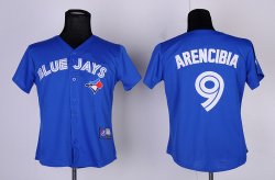 mlb toronto blue jays j.p. arencibia #9 blue women jerseys