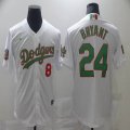 Custom Nike Los Angeles Dodgers Kobe Bryant white majestic baseball Jersey 2020 World Series Champions