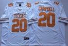 Texas Longhorns #20 Earl Campbell White college football jersey-PNS