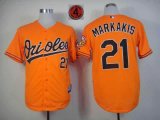 Baltimore Orioles #21 Nick Markakis Orange Hall OF FAME patch MLB Jerseys