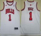 Adidas Chicago Bulls 1# Derrick Rose white basketball jersey-TY