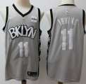 Nike Brooklyn Nets #11 Kyrie Irving gray nike NBA basketball Jersey with Sponsor patch-S8